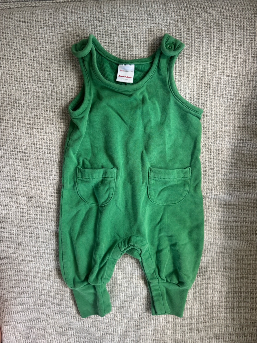 Green Baby French Terry Overalls